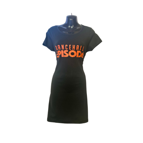 Black Orange T - Shirt Dress