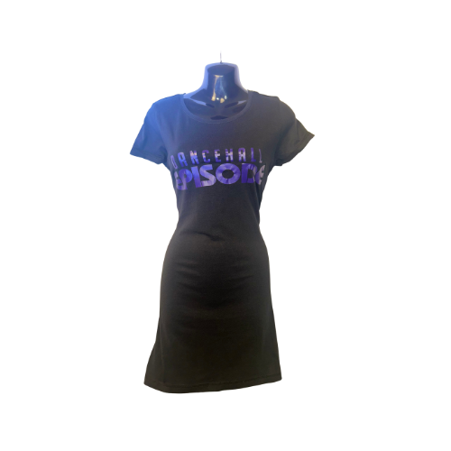 Black Purple T - Shirt Dress