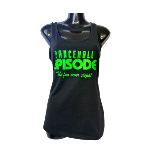 Black Fluorescent Green - Vest Top