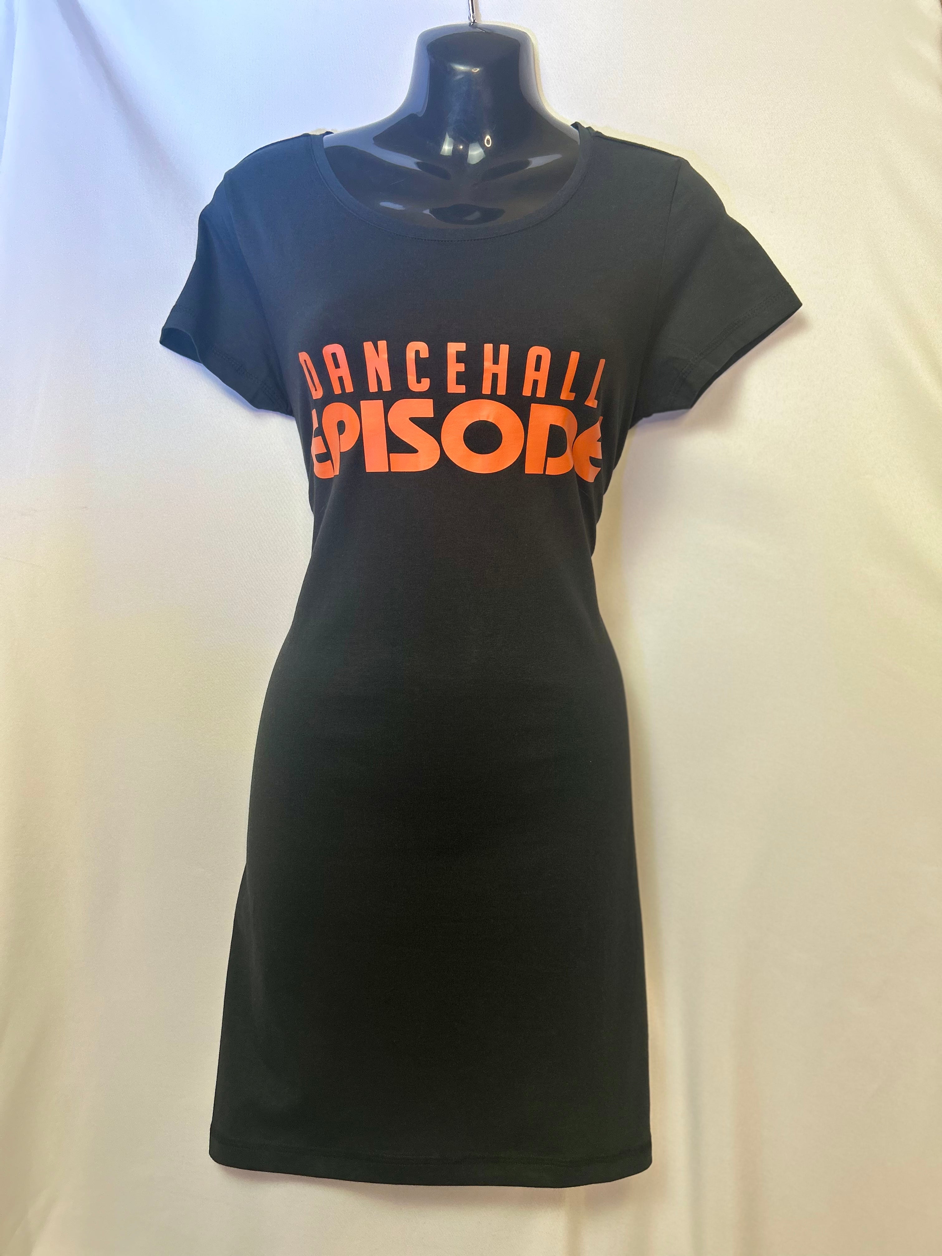 Black Orange T - Shirt Dress