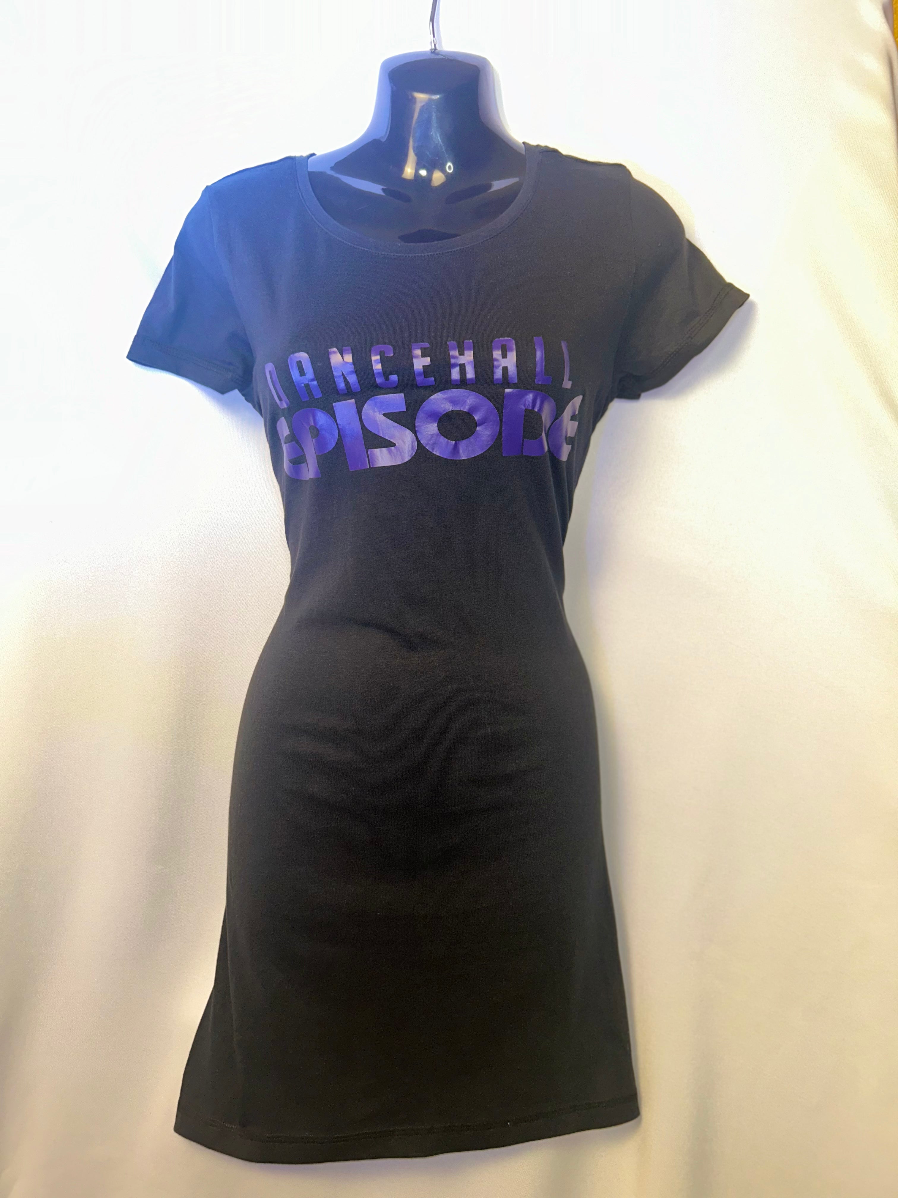 Black Purple T - Shirt Dress