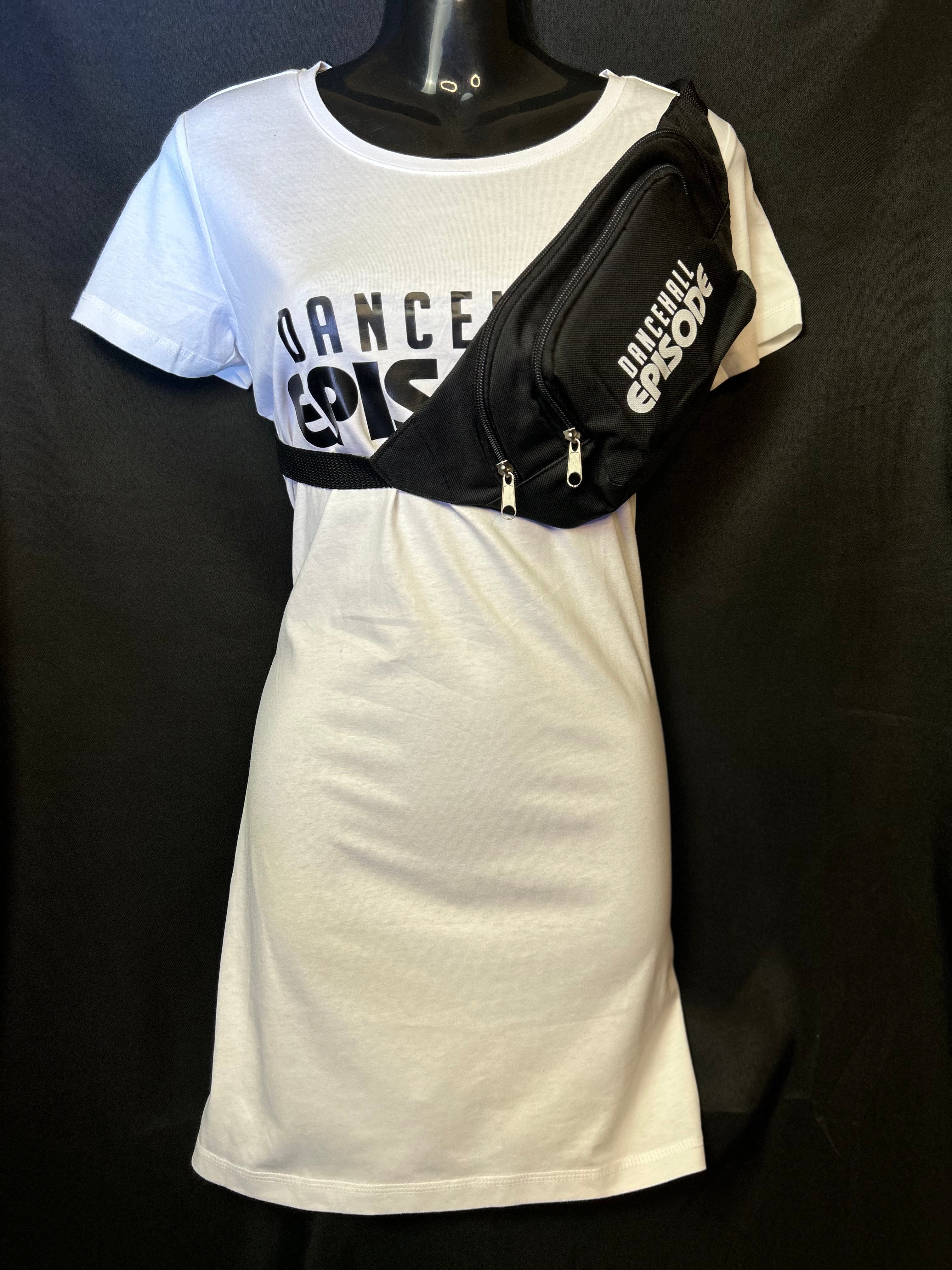 White Black T - Shirt Dress